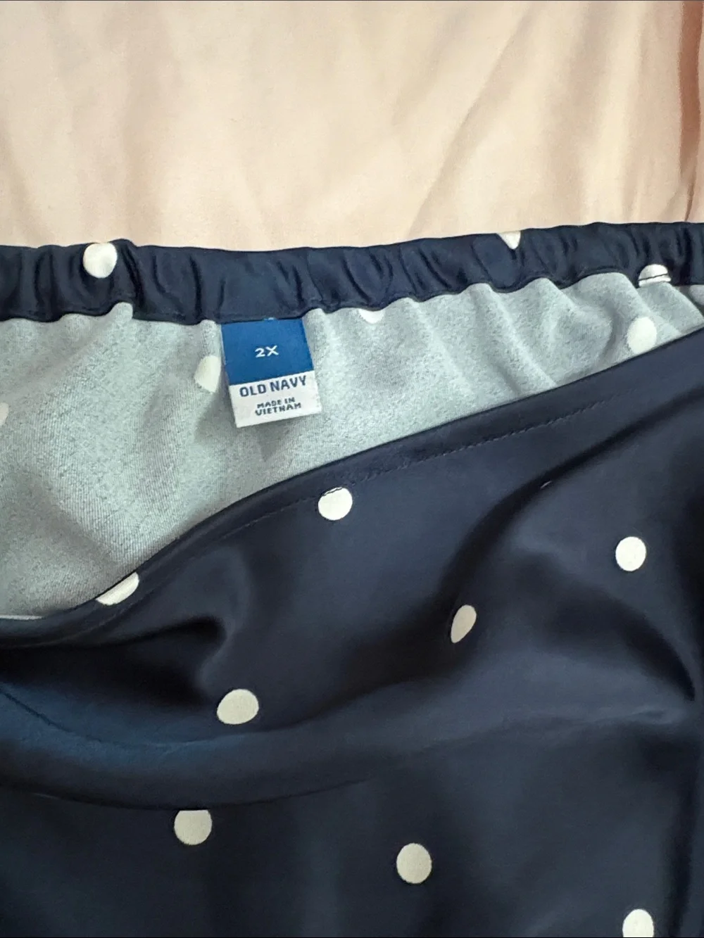 Old Navy Navy Blue Polka Dot Midi Skirt